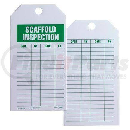 13987 by JJ KELLER - Safety Tag - Cardstock - Scaffold Inspection - Scaffold Inspection