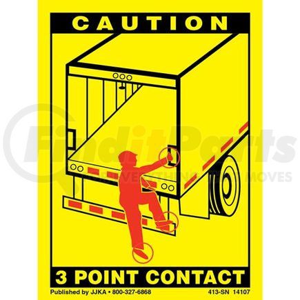 14107 by JJ KELLER - Trailer Roll Up Door 3-Point Contact Label - Trailer - Roll-Up Door