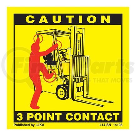14108 by JJ KELLER - Forklift (Seated) 3-Point Contact Label - Forklift Seat