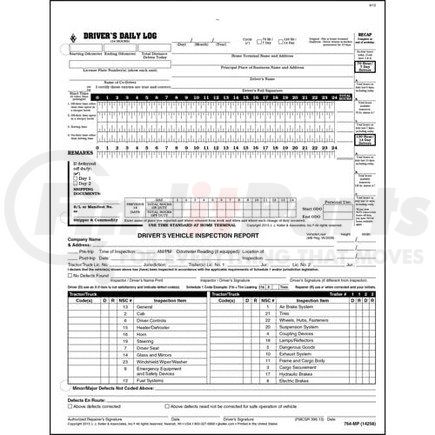 14258 by JJ KELLER - Canadian Driver's Daily Log w/Recap, w/Detailed DVIR - Retail Packaging - With Recap, Detailed DVIR - Retail Packaging