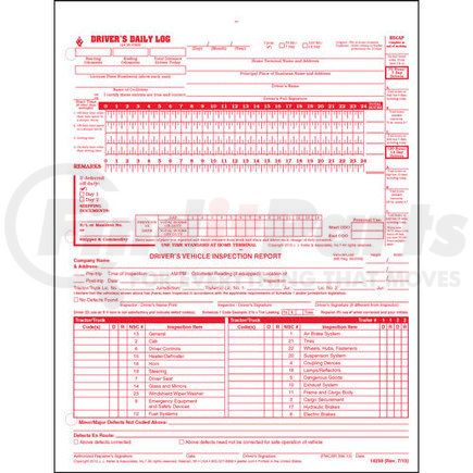 14259 by JJ KELLER - Canadian Driver's Daily Log, 2-Ply, Carbonless, w/Recap & Detailed DVIR - Stock - With Recap, Detailed DVIR