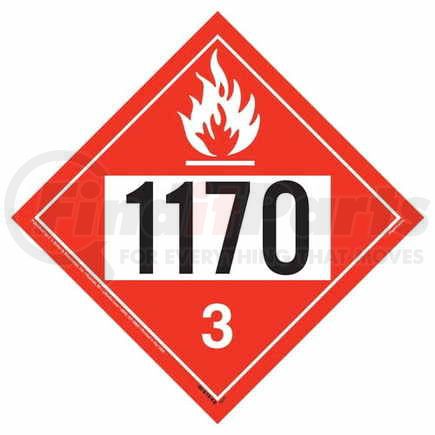 14991 by JJ KELLER - 1170 Placard - Class 3 Flammable Liquid - 4 mil Vinyl Removable Adhesive