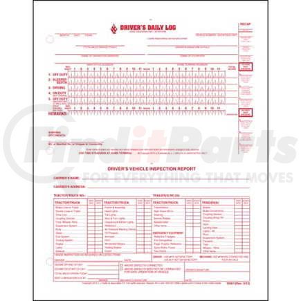 15061 by JJ KELLER - Oil Field Log w/Daily Recap & DVIR, 2-Ply, Carbonless, Loose-Leaf Format - Stock - Stock Log