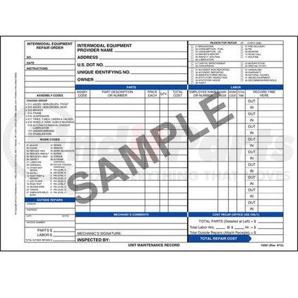 15081 by JJ KELLER - Intermodal Equipment Repair Order - Repair Order Form