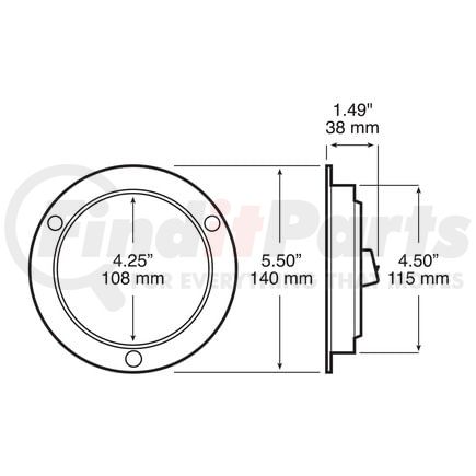 818CR-36 by PETERSON LIGHTING - LED S/T/T RND  LED S/T/T RND