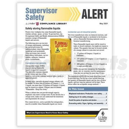 20535 by JJ KELLER - J. J. Keller Supervisor Safety Alert Newsletter - Print, 1-Yr. Subscription
