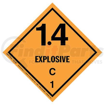 2431 by JJ KELLER - Explosives Label - Class 1, Division 1.4C - Paper - Class 1, Division 1.4C, Roll of 500