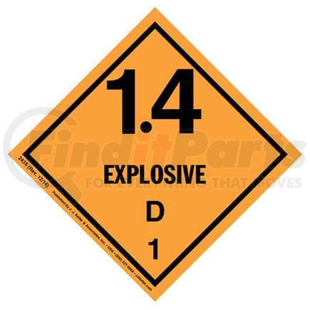 2435 by JJ KELLER - Explosives Label - Class 1, Division 1.4D - Paper - Class 1, Division 1.4D, Roll of 500