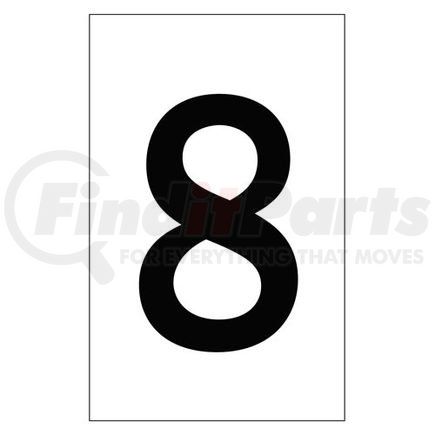 JJ Keller 2341 Individual 2" Vinyl Numbers - White "8" (eight)
