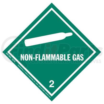254 by JJ KELLER - Class 2 Non-Flammable Gas Labels - Paper, 500 Labels/Roll
