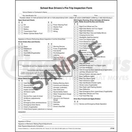 27182 by JJ KELLER - Illinois School Bus Driver Vehicle Inspection Report NCR - Snap-Out Format - Snap Out Format