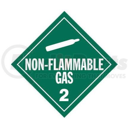 272 by JJ KELLER - Division 2.2 Non-Flammable Gas Placard - Worded - 20 mil Polystyrene, Unlaminated
