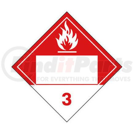 2720 by JJ KELLER - Class 3 Combustible Liquid Placard - Blank - Blank, 20 mil Polystyrene, Unlaminated