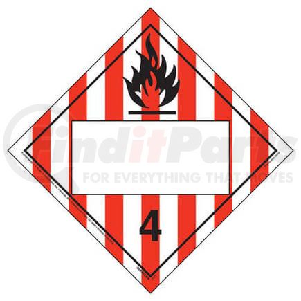 2728 by JJ KELLER - Division 4.1 Flammable Solid Placard - Blank - Blank, 4 mil Vinyl Permanent Adhesive