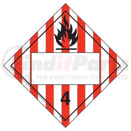 2730 by JJ KELLER - Division 4.1 Flammable Solid Placard - Blank - Blank, 4 mil Vinyl Removable Adhesive