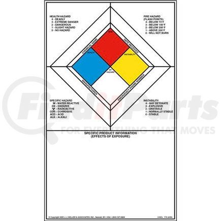 26243 by JJ KELLER - Specific Hazard Communication Label - Polyolefin - 6" x 10" Labels - Roll of 100