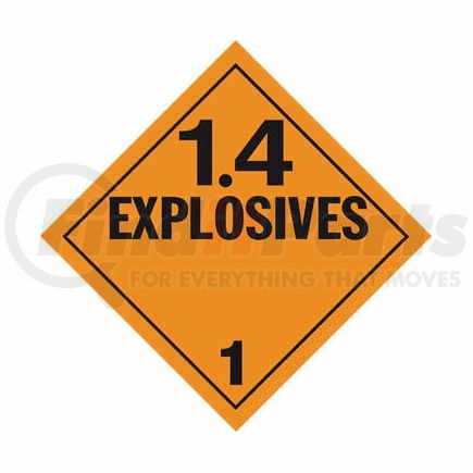 2650 by JJ KELLER - Division 1.4 Explosives Placard - Worded - 200 lb Polycoated Tagboard