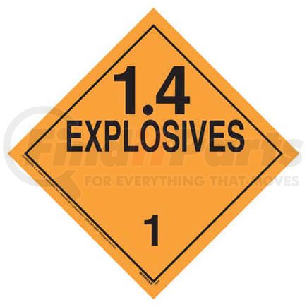 2654 by JJ KELLER - Division 1.4 Explosives Placard - Worded - 4 mil Vinyl Removable Adhesive