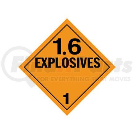 2672 by JJ KELLER - Division 1.6 Explosives Placard - Worded - 200 lb Polycoated Tagboard