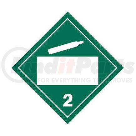 2679 by JJ KELLER - Division 2.2 Non-Flammable Gas Placard - Blank - Blank, 176 lb Polycoated Tagboard