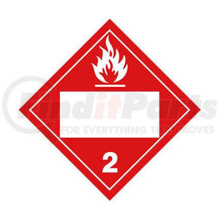 2696 by JJ KELLER - Division 2.1 Flammable Gas Placard - Blank - Blank, 4 mil Vinyl Permanent Adhesive