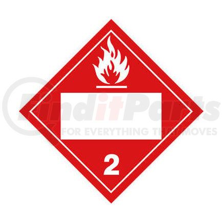 2697 by JJ KELLER - Division 2.1 Flammable Gas Placard - Blank - Blank, 4 mil Vinyl Removable Adhesive