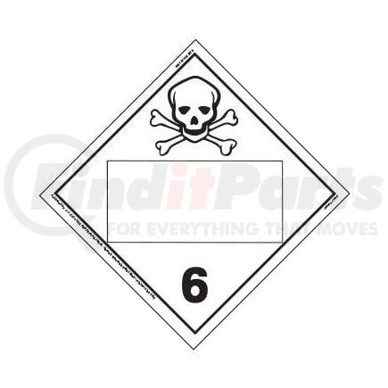 2776 by JJ KELLER - Division 6.1 Poison Placard - Blank - Blank, 4 mil Vinyl Permanent Adhesive