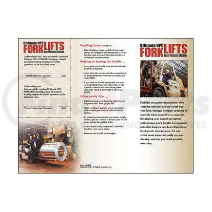 28156 by JJ KELLER - Forklift Hazard Perception Challenge - Quick Reference Card - Quick Reference Card