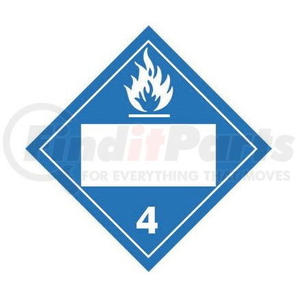 2875 by JJ KELLER - Division 4.3 Dangerous When Wet Placard - Blank - Blank, 4 mil Vinyl Removable Adhesive