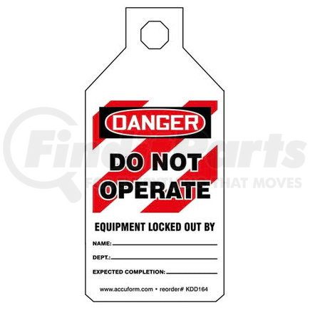 29162 by JJ KELLER - STOPOUT Tab Tags - Danger Do Not Operate - Pack of 25 Tab Tags