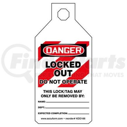29163 by JJ KELLER - STOPOUT Tab Tags - Danger Locked Out Do Not Operate - Pack of 25 Tab Tags