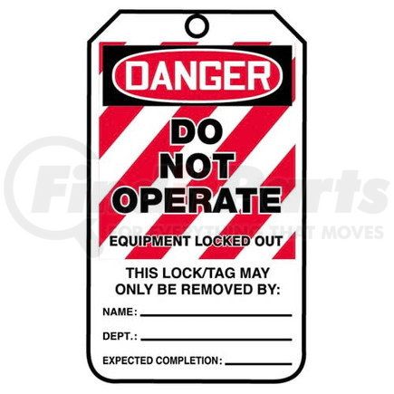29835 by JJ KELLER - Lockout/Tagout Tag - Do Not Operate, Equipment Locked Out - 25-Pack  Cardstock Tags