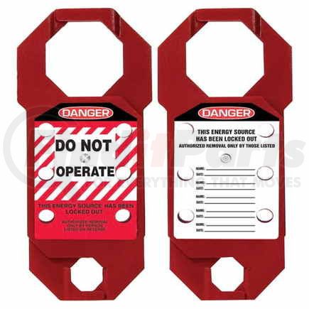 29383 by JJ KELLER - STOPOUT Double-Cross Aluma-Tag™ Hasp - Danger Do Not Operate - Double-Cross Hasp with Message Label