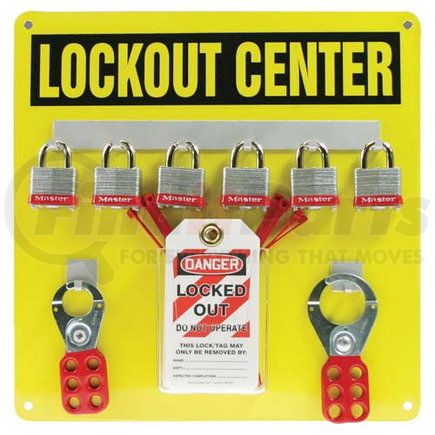 29387 by JJ KELLER - STOPOUT Lockout Center - Aluminum Hanger Board, 6-Lock Cap - Aluminum Hanger Board Plus Components