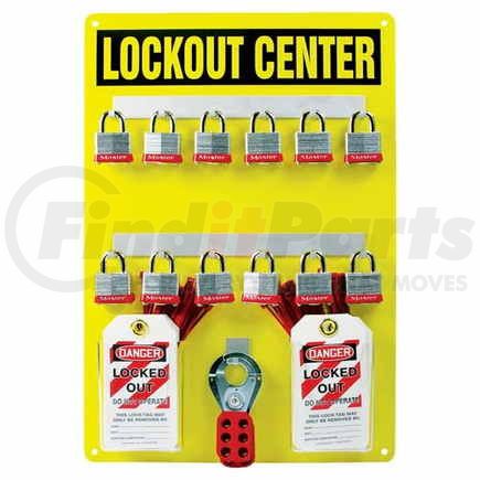 29389 by JJ KELLER - STOPOUT Lockout Center - Aluminum Hanger Board, 12-Lock Cap - Aluminum Hanger Board Plus Components