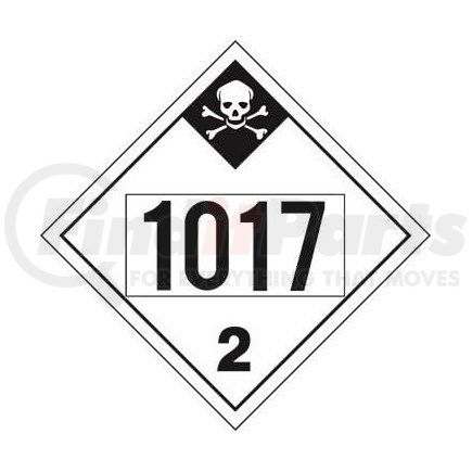 1605 by JJ KELLER - 1017 Placard - Division 2.3 Inhalation Hazard - 20 mil Polystyrene, Laminated