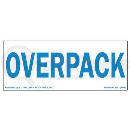 1607 by JJ KELLER - Overpack Package Marking - Paper, Blue Ink - Roll of 500 labels