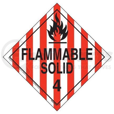 16093 by JJ KELLER - Class 4 Flammable Solid/Spontaneously Combustible Placard - Worded - .024" Aluminum