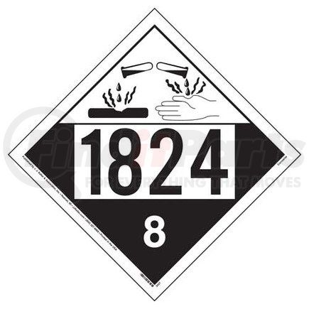 16100 by JJ KELLER - 1824 Placard - Class 8 Corrosive - .024" Aluminum