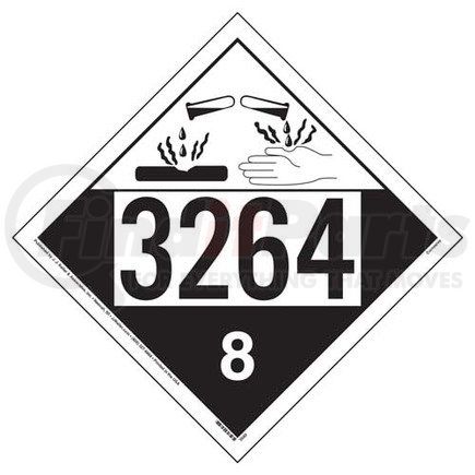 16105 by JJ KELLER - 3264 Placard - Class 8 Corrosive - .024" Aluminum