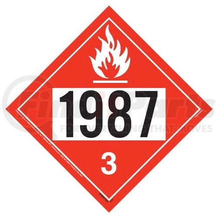 16106 by JJ KELLER - 1987 Placard - Class 3 Flammable Liquid - .024" Aluminum