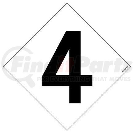 JJ Keller 1529 HazCom Numbers Package - NFPA Digit #4 - NFPA® Digit #4 - 7-1/2" x 7-1/2"