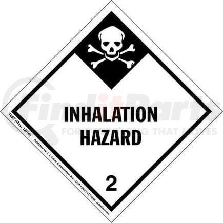 1687 by JJ KELLER - Hazardous Materials Labels - Class 2, Division 2.3 -- Inhalation Hazard - Paper, Roll - Roll of 500