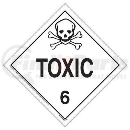 1683 by JJ KELLER - Division 6.1 Toxic Placard - Worded - 4 mil Vinyl Removable Adhesive