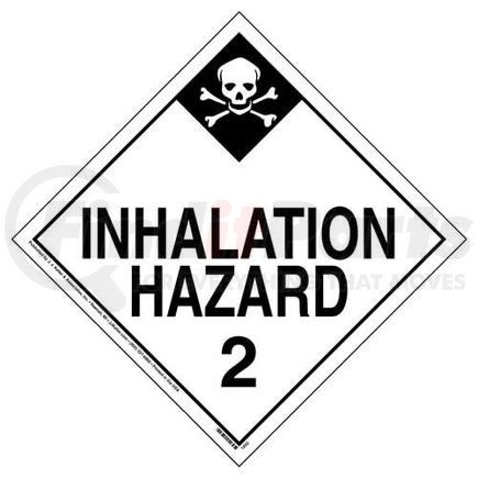 1694 by JJ KELLER - Division 2.3 Inhalation Hazard Placard - Worded - 4 mil Vinyl Permanent Adhesive