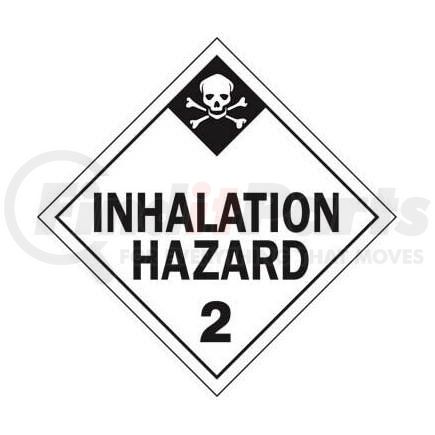 1695 by JJ KELLER - Division 2.3 Inhalation Hazard Placard - Worded - 20 mil Polystyrene, Unlaminated