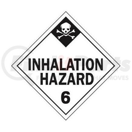 1708 by JJ KELLER - Division 6.1 Inhalation Hazard Placard - Worded - 20 mil Polystyrene, Unlaminated