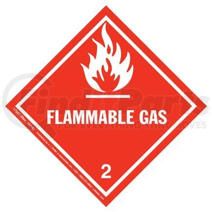 17387 by JJ KELLER - Class 2 Flammable Gas Labels - Poly, 500 Labels/Roll