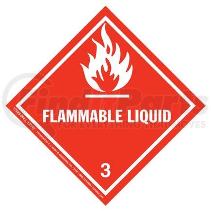 17389 by JJ KELLER - Class 3 Flammable Liquid Labels - Poly, 500 Labels/Roll