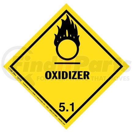 17392 by JJ KELLER - Class 5 Oxidizer Labels - Poly, 500 Labels/Roll